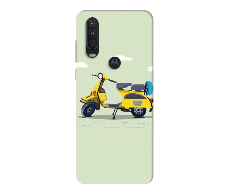 Vintage Scooter Mobile Back Case for Moto One Action (Design - 260) Vintage Scooter Case for Moto One Action (Design No. 260)