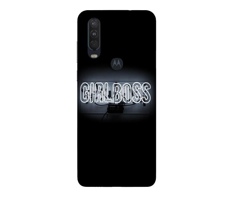Girl Boss Black Mobile Back Case for Moto One Action (Design - 268) Girl Boss Black Case for Moto One Action (Design No. 268)