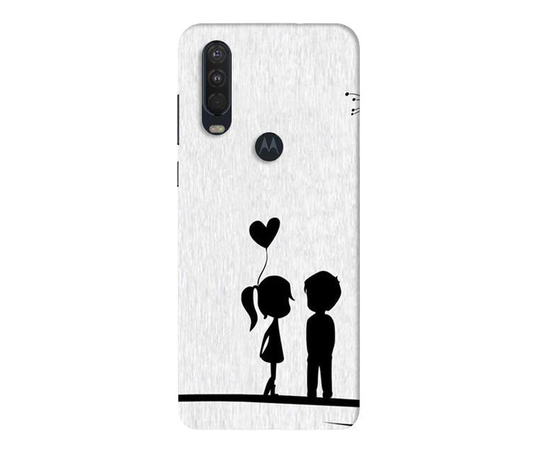 Cute Kid Couple Mobile Back Case for Moto One Action (Design - 283) Cute Kid Couple Case for Moto One Action (Design No. 283)
