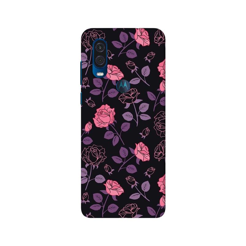 Rose Pattern Mobile Back Case for Moto One Vision (Design - 2) Rose Pattern Case for Moto One Vision
