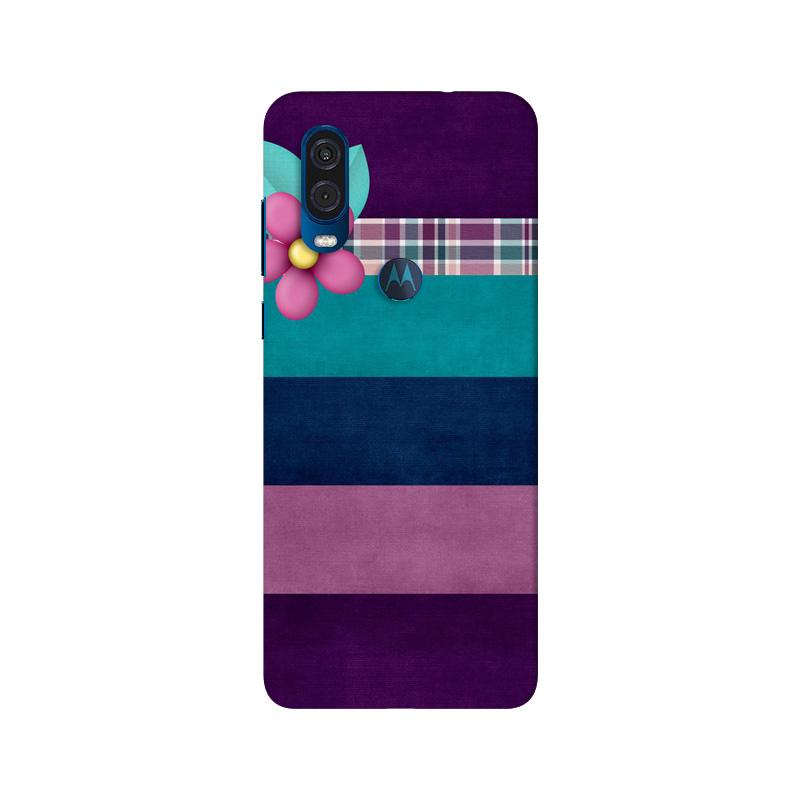 Purple Blue Mobile Back Case for Moto One Vision (Design - 37) Purple Blue Case for Moto One Vision