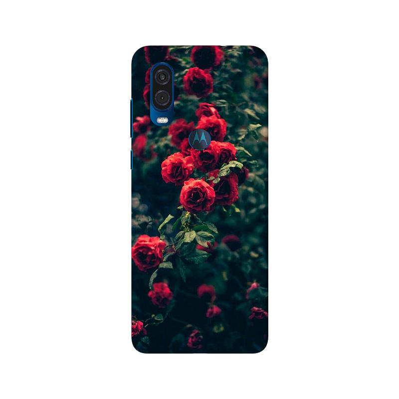 Red Rose Mobile Back Case for Moto One Vision (Design - 66) Red Rose Case for Moto One Vision