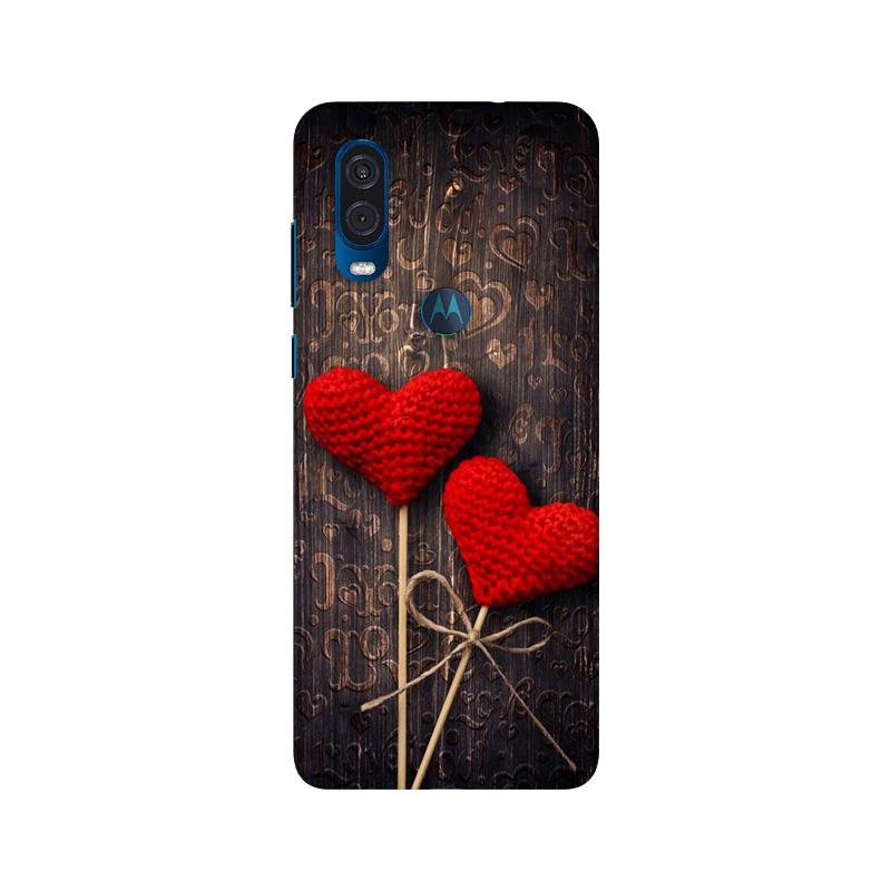 Red Hearts Mobile Back Case for Moto One Vision (Design - 80) Red Hearts Case for Moto One Vision