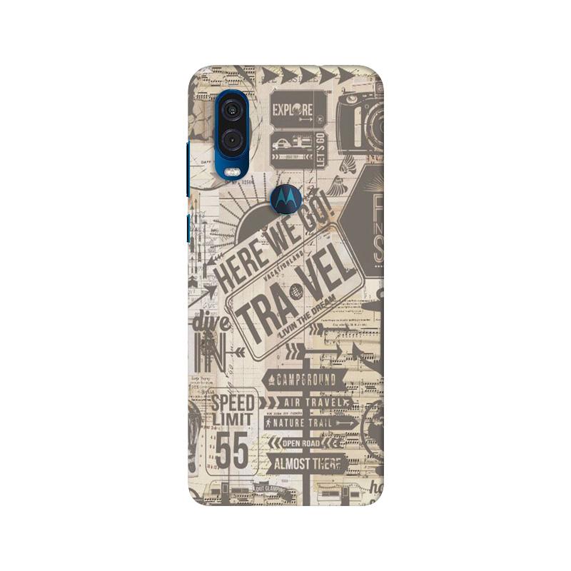 Travel Mobile Back Case for Moto One Vision (Design - 104) Travel Case for Moto One Vision (Design - 104)