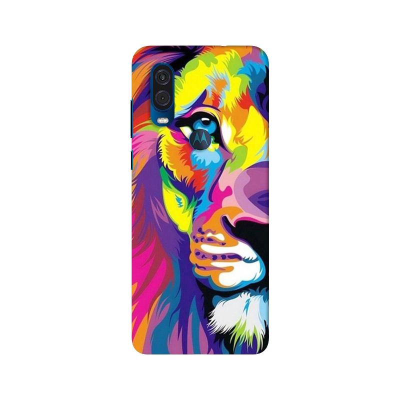 Colorful Lion Mobile Back Case for Moto One Vision (Design - 110) Colorful Lion Case for Moto One Vision (Design - 110)