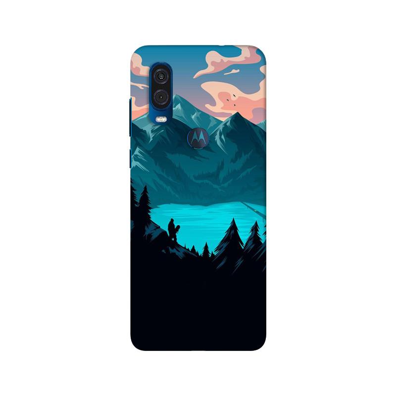 Mountains Mobile Back Case for Moto One Vision (Design - 186) Mountains Case for Moto One Vision (Design - 186)
