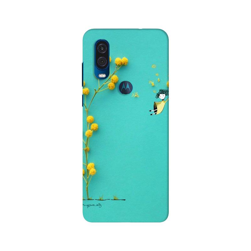 Flowers Girl Mobile Back Case for Moto One Vision (Design - 216) Flowers Girl Case for Moto One Vision (Design No. 216)