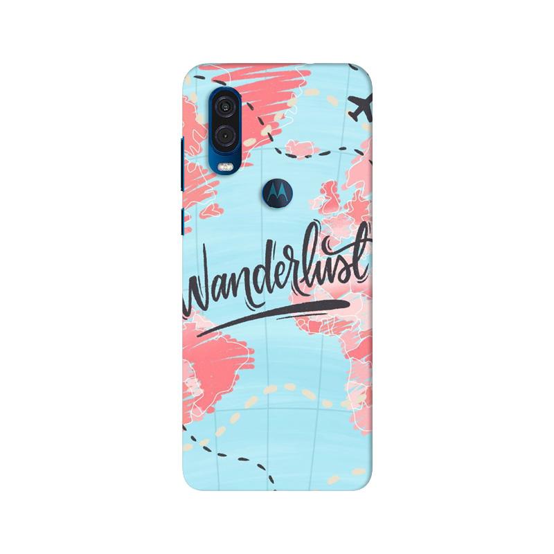 Wonderlust Travel Mobile Back Case for Moto One Vision (Design - 223) Wonderlust Travel Case for Moto One Vision (Design No. 223)