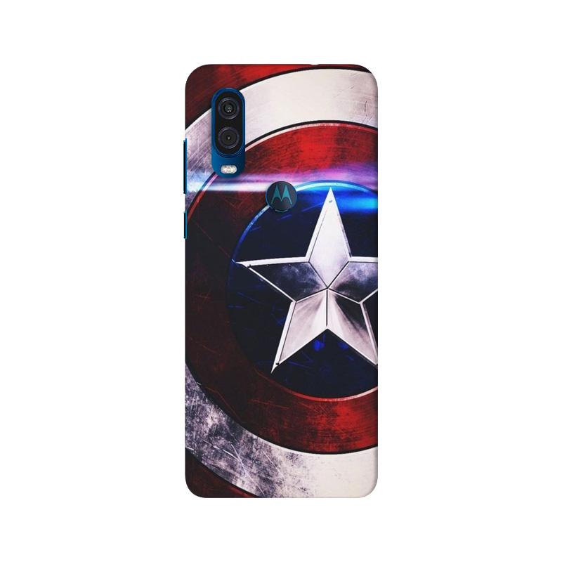 Captain America Shield Mobile Back Case for Moto One Vision (Design - 250) Captain America Shield Case for Moto One Vision (Design No. 250)