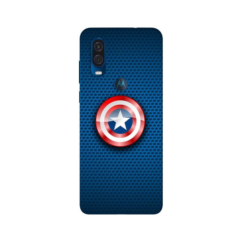 Captain America Shield Mobile Back Case for Moto One Vision (Design - 253) Captain America Shield Case for Moto One Vision (Design No. 253)