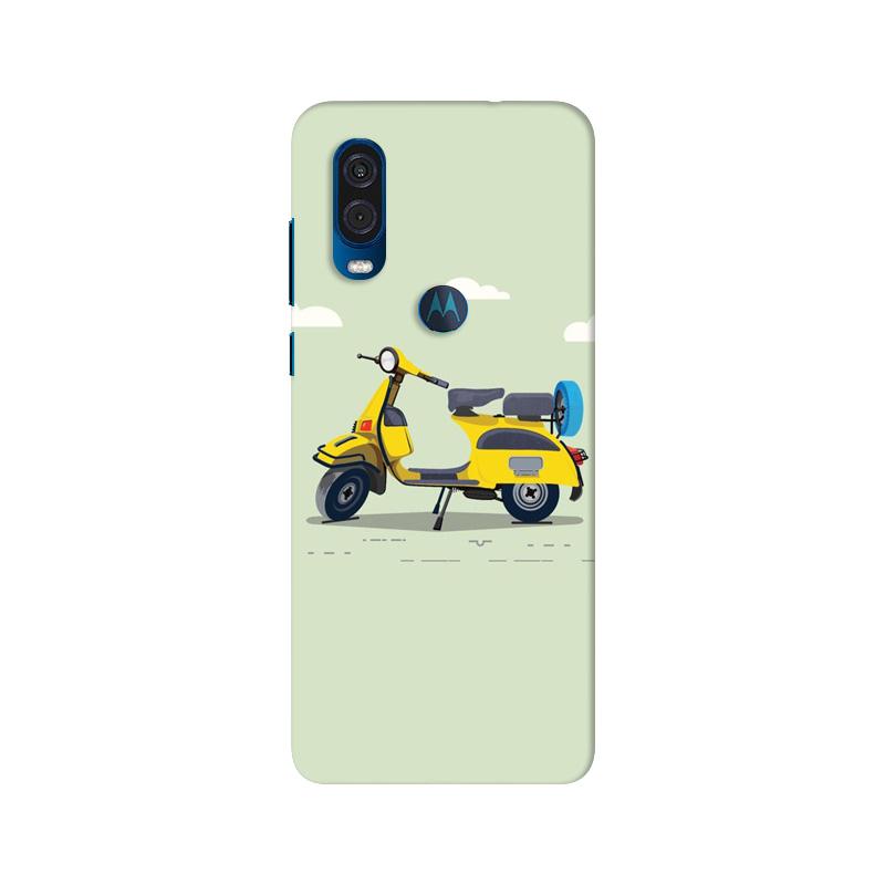 Vintage Scooter Mobile Back Case for Moto One Vision (Design - 260) Vintage Scooter Case for Moto One Vision (Design No. 260)