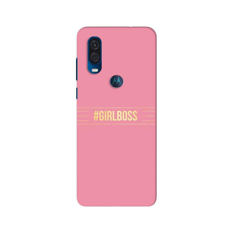 Girl Boss Pink Mobile Back Case for Moto One Vision (Design - 263) Girl Boss Pink Case for Moto One Vision (Design No. 263)