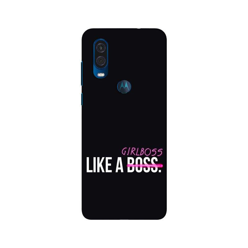 Like a Girl Boss Mobile Back Case for Moto One Vision (Design - 265) Like a Girl Boss Case for Moto One Vision (Design No. 265)
