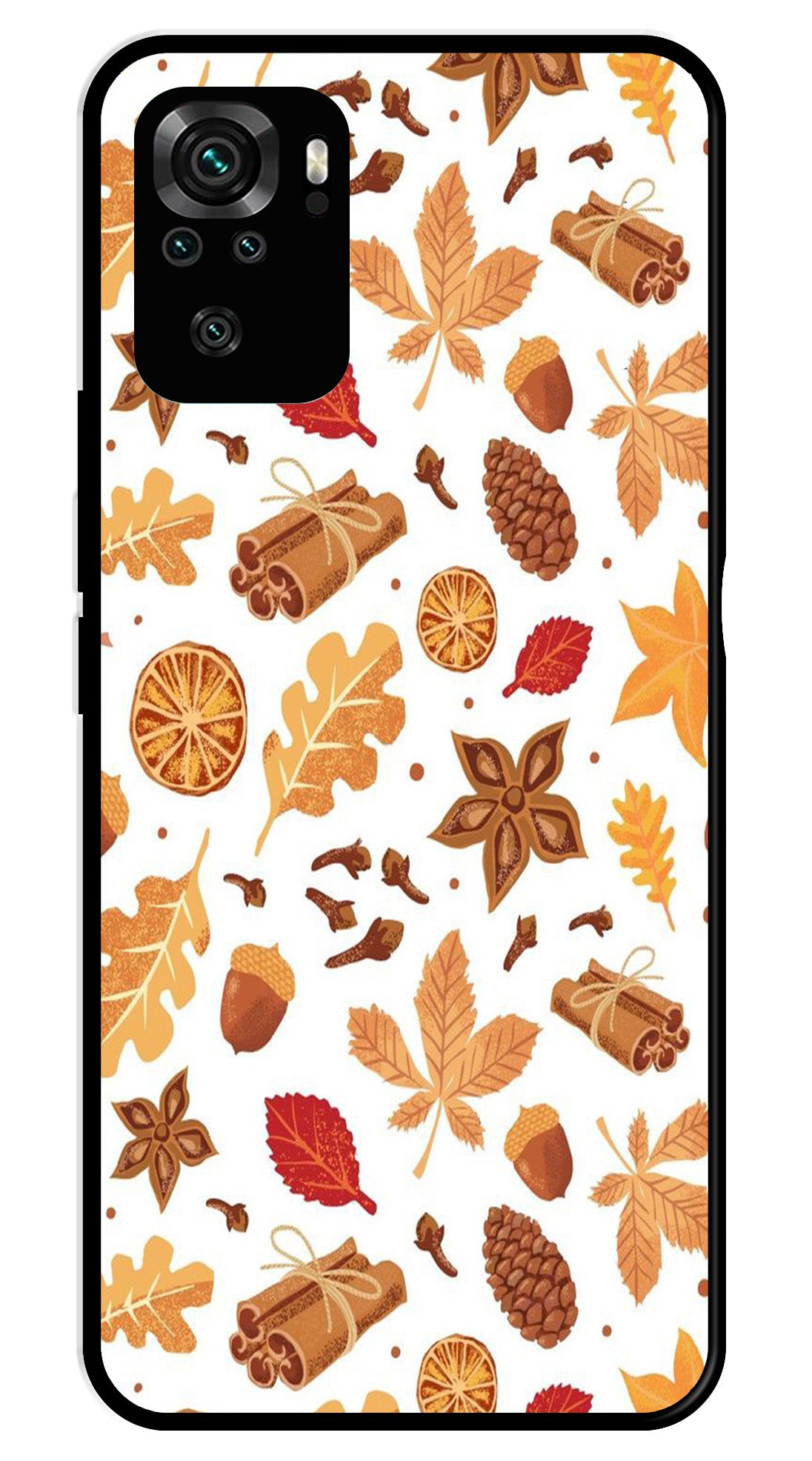 Autumn Leaf Metal Mobile Case for Redmi Note 10 Autumn Leaf Metal Mobile Case for Redmi Note 10 (Design No -19)