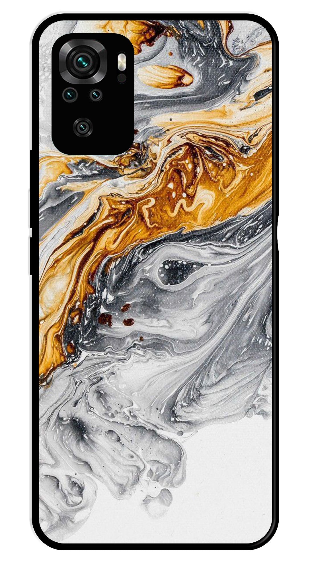 Marble Pattern Metal Mobile Case for Redmi Note 10 Marble Pattern Metal Mobile Case for Redmi Note 10 (Design No -36)