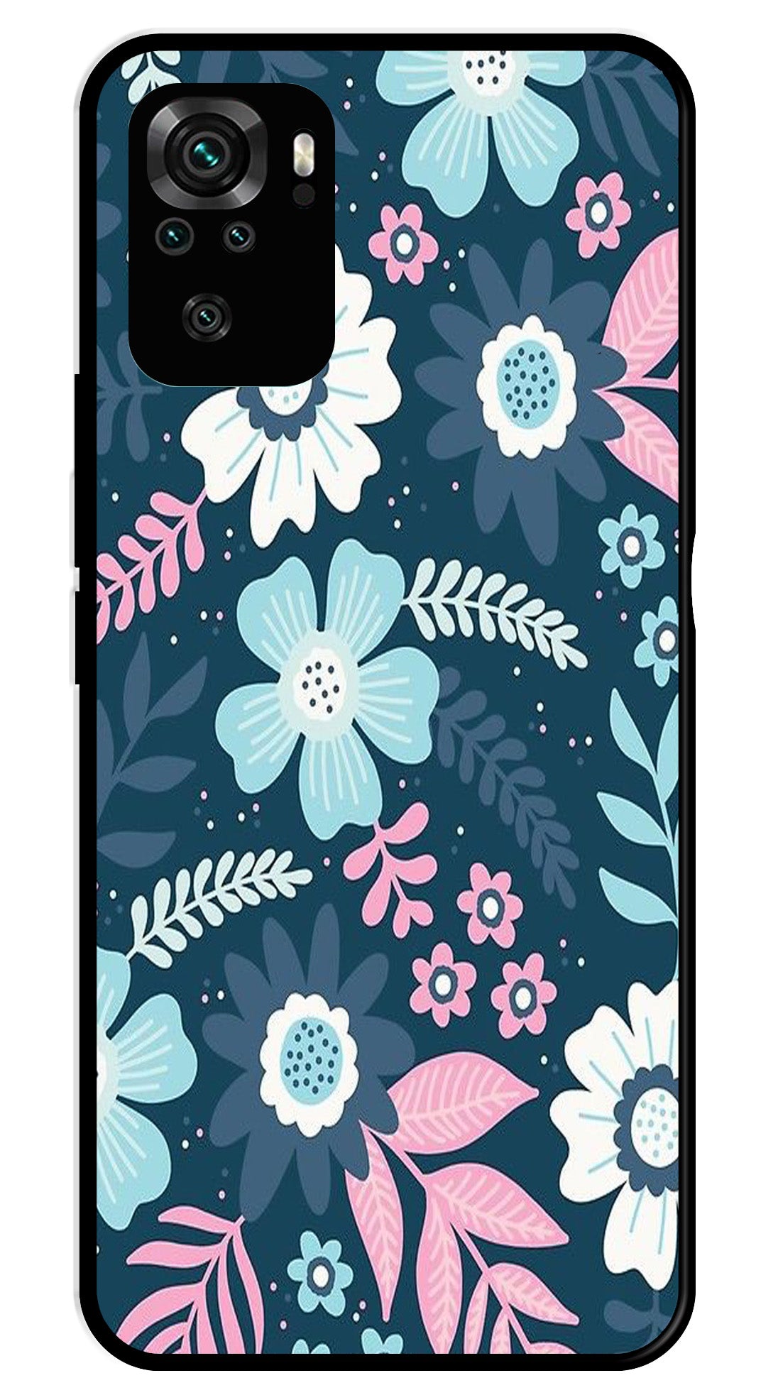 Flower Leaves Design Metal Mobile Case for Redmi Note 10 Flower Leaves Design Metal Mobile Case for Redmi Note 10 (Design No -50)