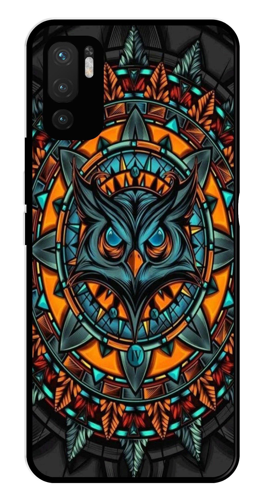 Owl Pattern Metal Mobile Case for Redmi Note 10 5G Owl Pattern Metal Mobile Case for Redmi Note 10 5G (Design No -42)