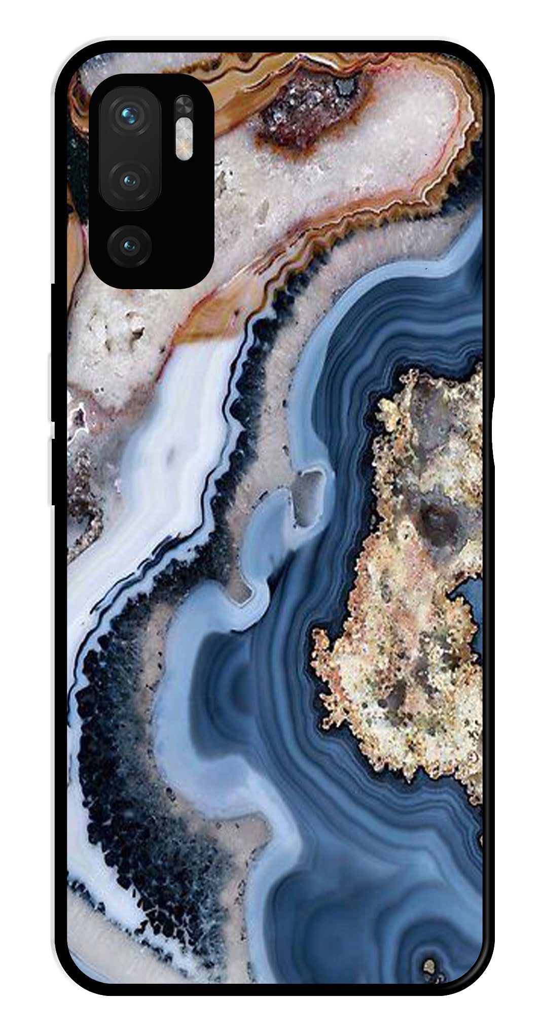 Marble Design Metal Mobile Case for Redmi Note 10 5G (Design No -53)