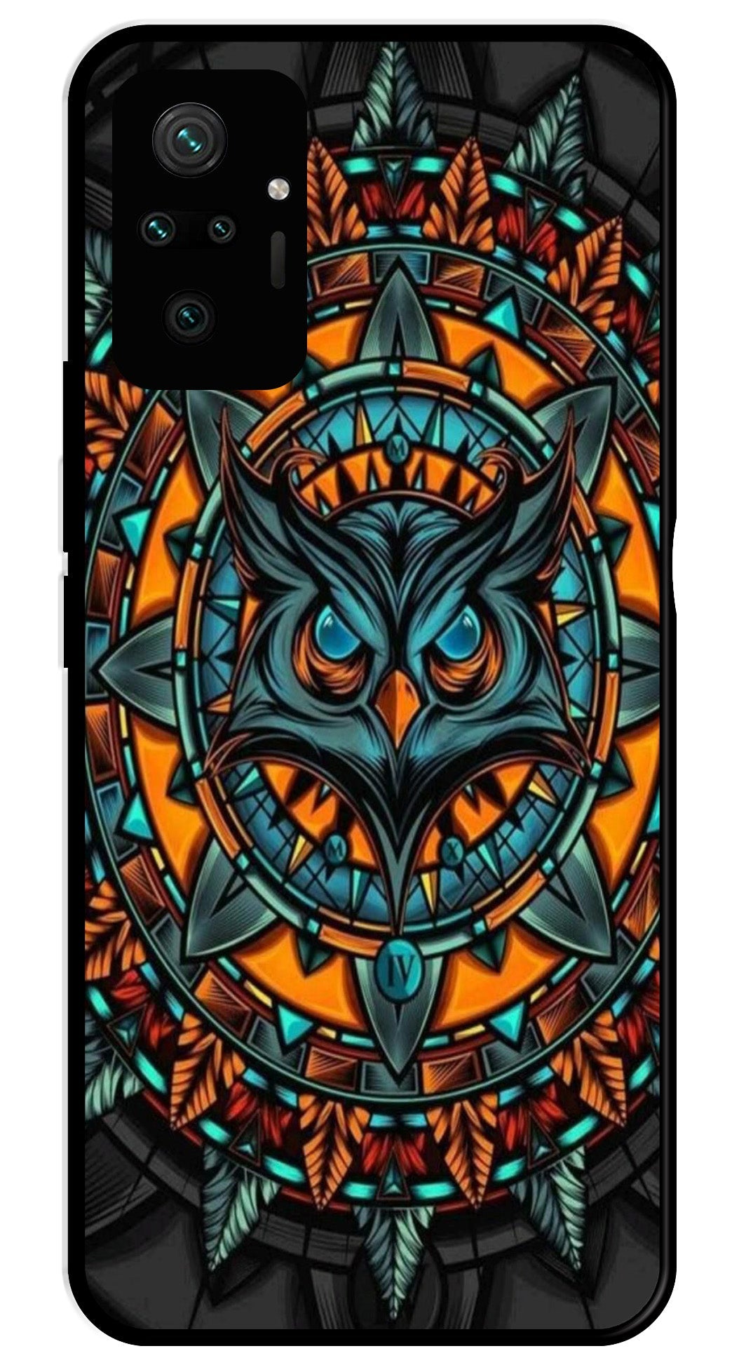 Owl Pattern Metal Mobile Case for Redmi Note 10 Pro Owl Pattern Metal Mobile Case for Redmi Note 10 Pro (Design No -42)