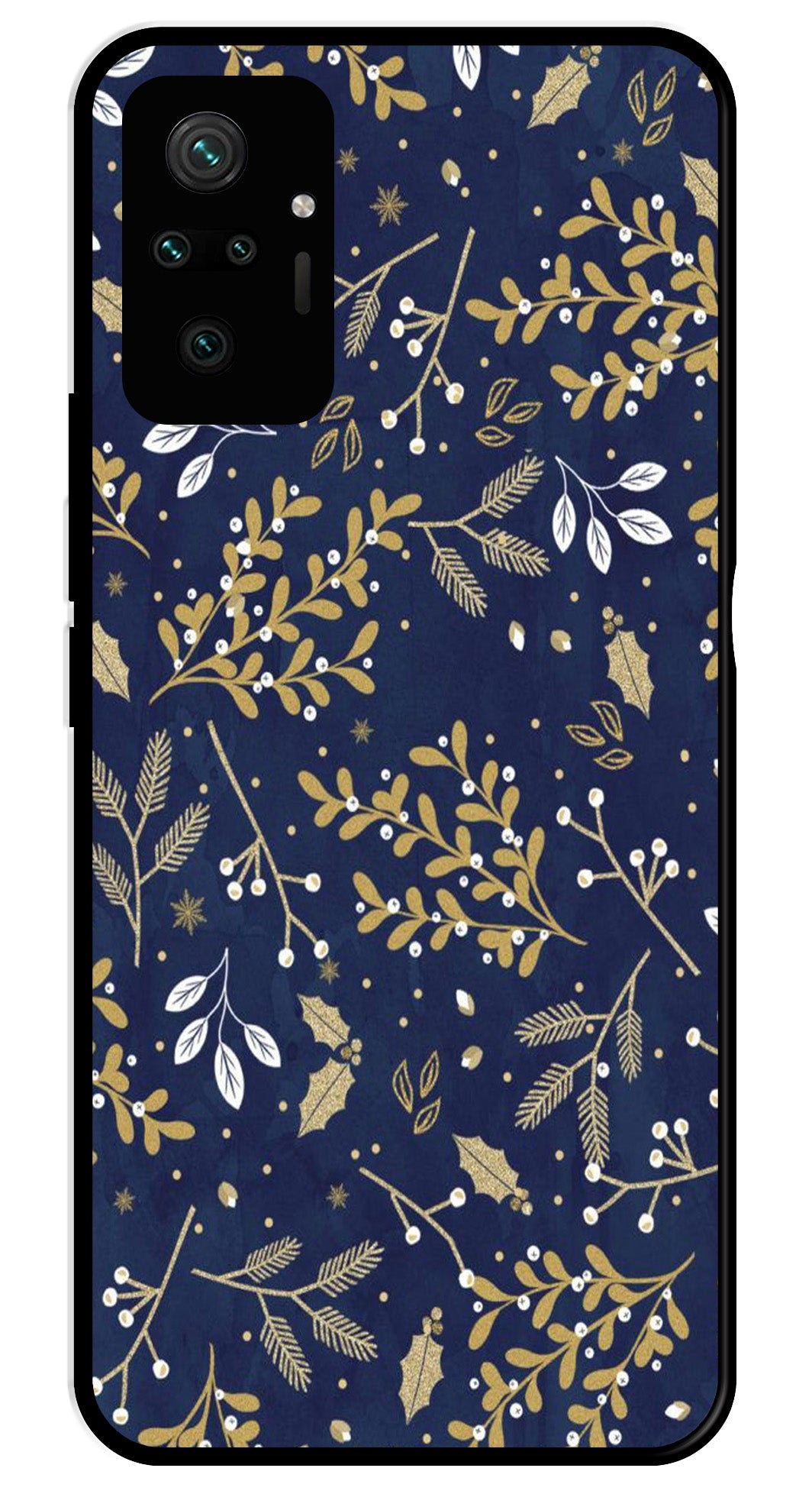 Floral Pattern Metal Mobile Case for Redmi Note 10 Pro Floral Pattern Metal Mobile Case for Redmi Note 10 Pro (Design No -52)