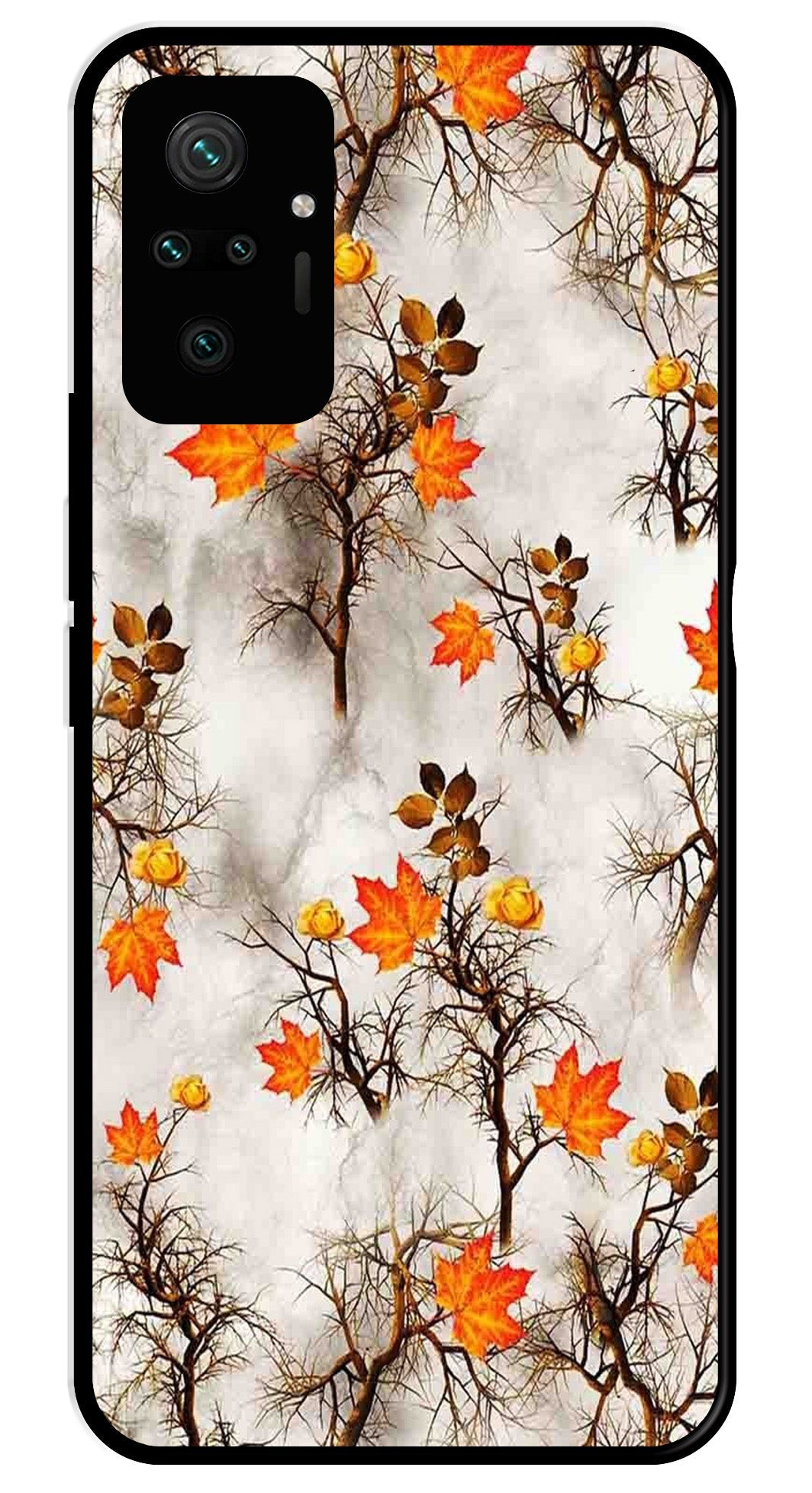 Autumn leaves Metal Mobile Case for Redmi Note 10 Pro (Design No -55)
