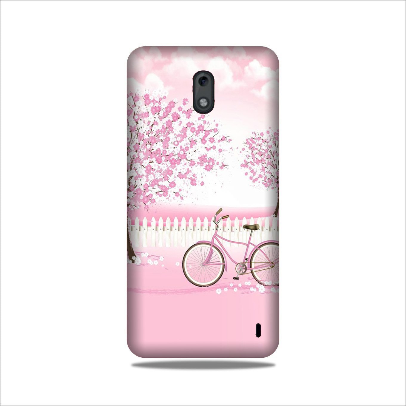 Pink Flowers Cycle Case for Nokia 2.2 (Design - 102) Pink Flowers Cycle Case for Nokia 2.2 (Design - 102)