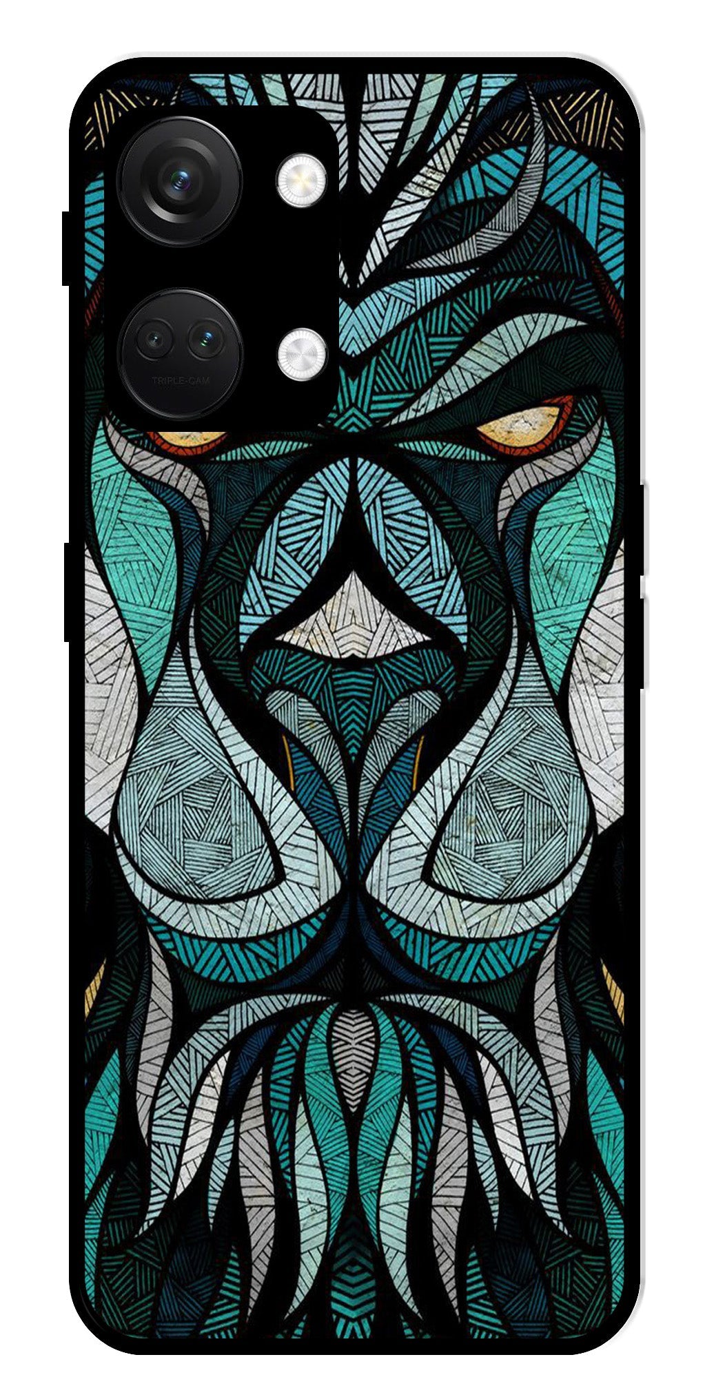 Lion Pattern Metal Mobile Case for OnePlus Nord 3 5G Lion Pattern Metal Mobile Case for OnePlus Nord 3 5G