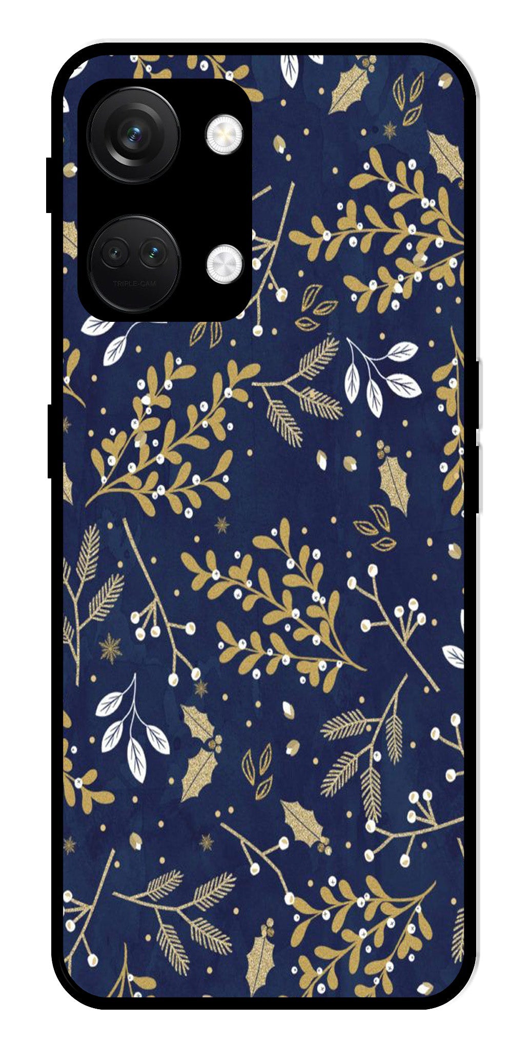 Floral Pattern Metal Mobile Case for OnePlus Nord 3 5G