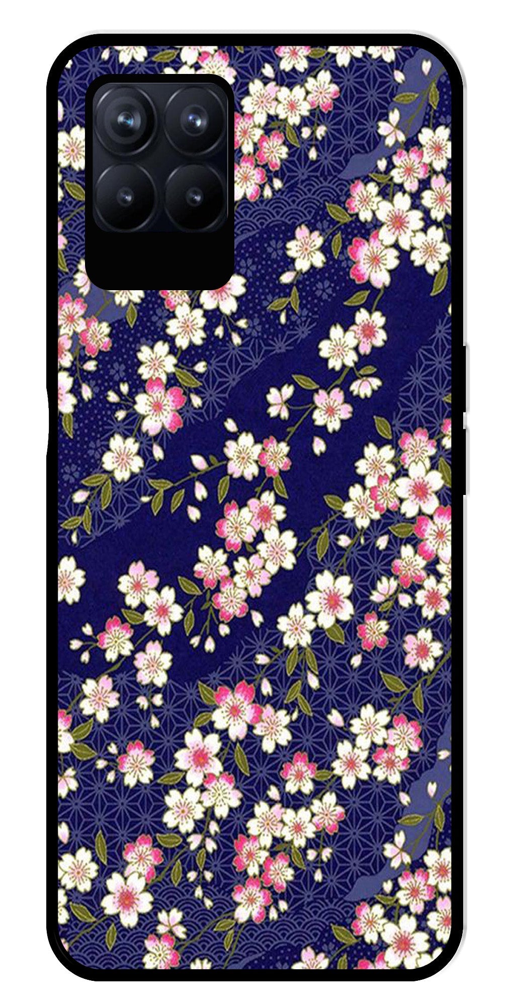 Flower Design Metal Mobile Case for Realme Narzo 50 50 Flower Design Metal Mobile Case for Realme Narzo 50 50 (Design No -25)