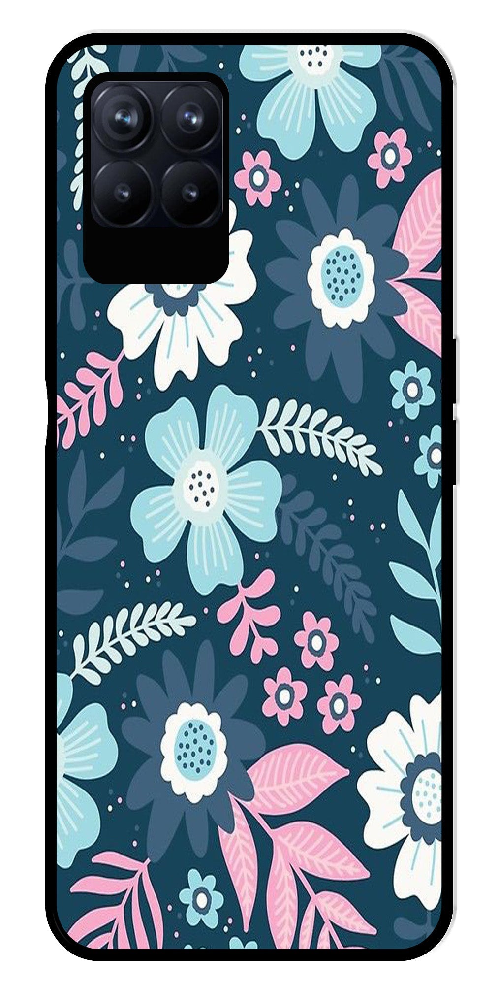 Flower Leaves Design Metal Mobile Case for Realme Narzo 50 50 Flower Leaves Design Metal Mobile Case for Realme Narzo 50 50 (Design No -50)