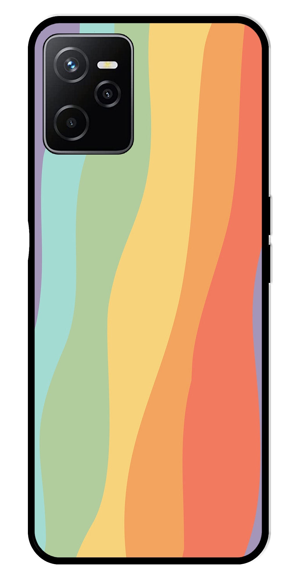 Muted Rainbow Metal Mobile Case for Realme Narzo 50A Muted Rainbow Metal Mobile Case for Realme Narzo 50A (Design No -02)