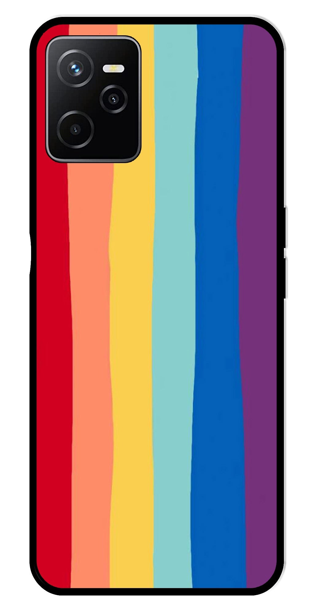 Rainbow MultiColor Metal Mobile Case for Realme Narzo 50A Rainbow MultiColor Metal Mobile Case for Realme Narzo 50A (Design No -03)