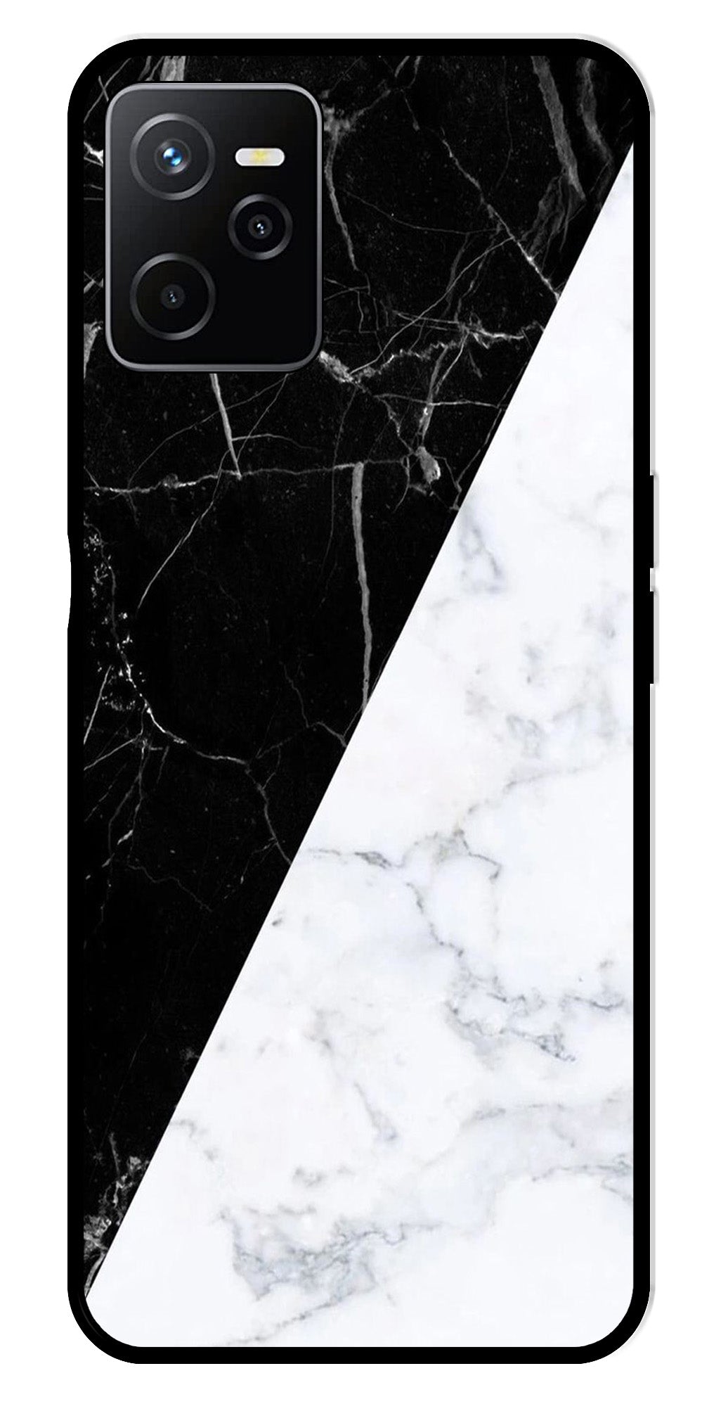 Black White Marble Design Metal Mobile Case for Realme Narzo 50A Black White Marble Design Metal Mobile Case for Realme Narzo 50A (Design No -09)