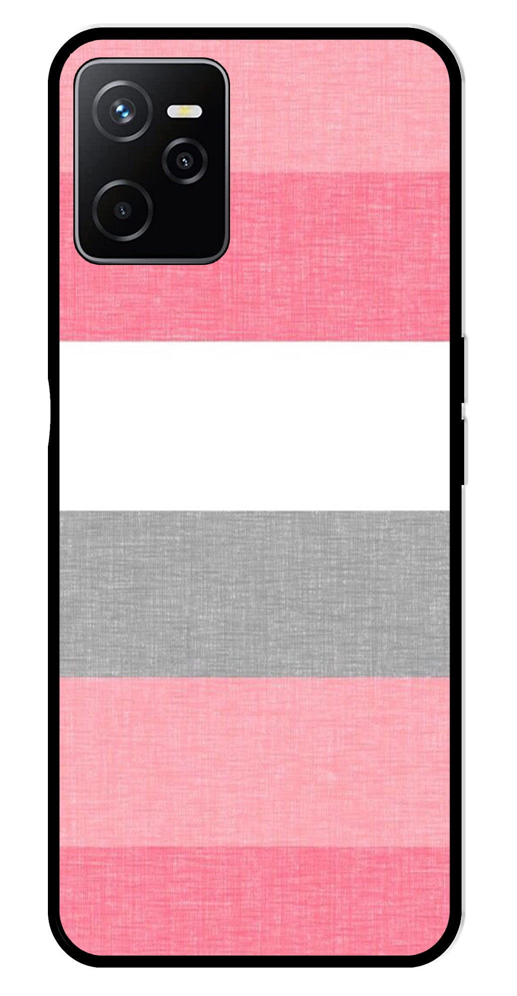 Pink Pattern Metal Mobile Case for Realme Narzo 50A Pink Pattern Metal Mobile Case for Realme Narzo 50A (Design No -23)