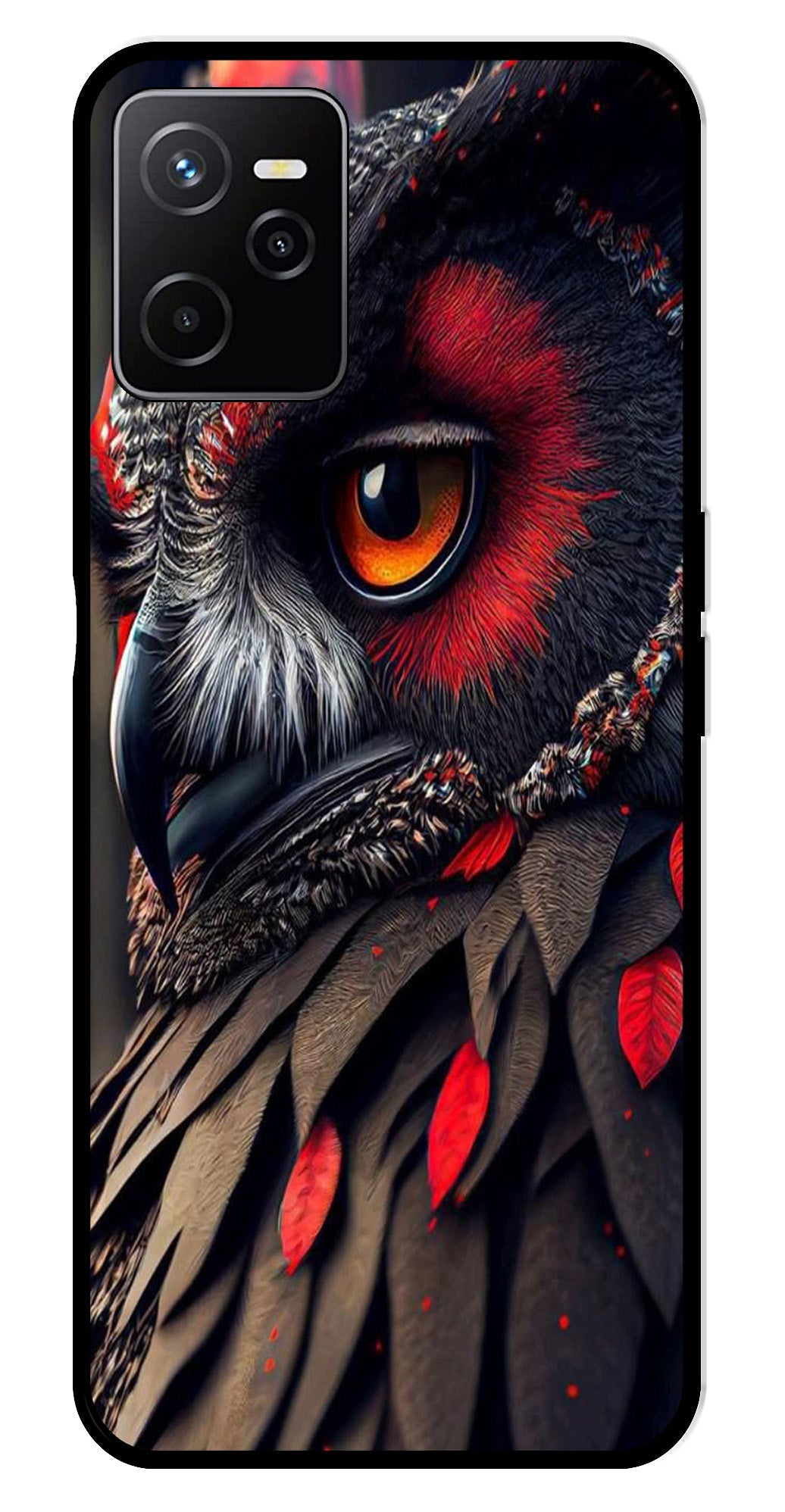Owl Design Metal Mobile Case for Realme Narzo 50A Owl Design Metal Mobile Case for Realme Narzo 50A (Design No -26)