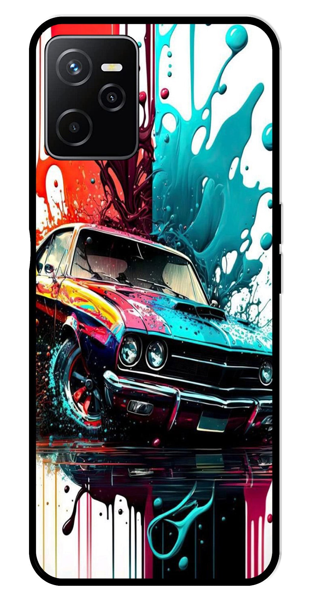 Vintage Car Metal Mobile Case for Realme Narzo 50A Vintage Car Metal Mobile Case for Realme Narzo 50A (Design No -29)