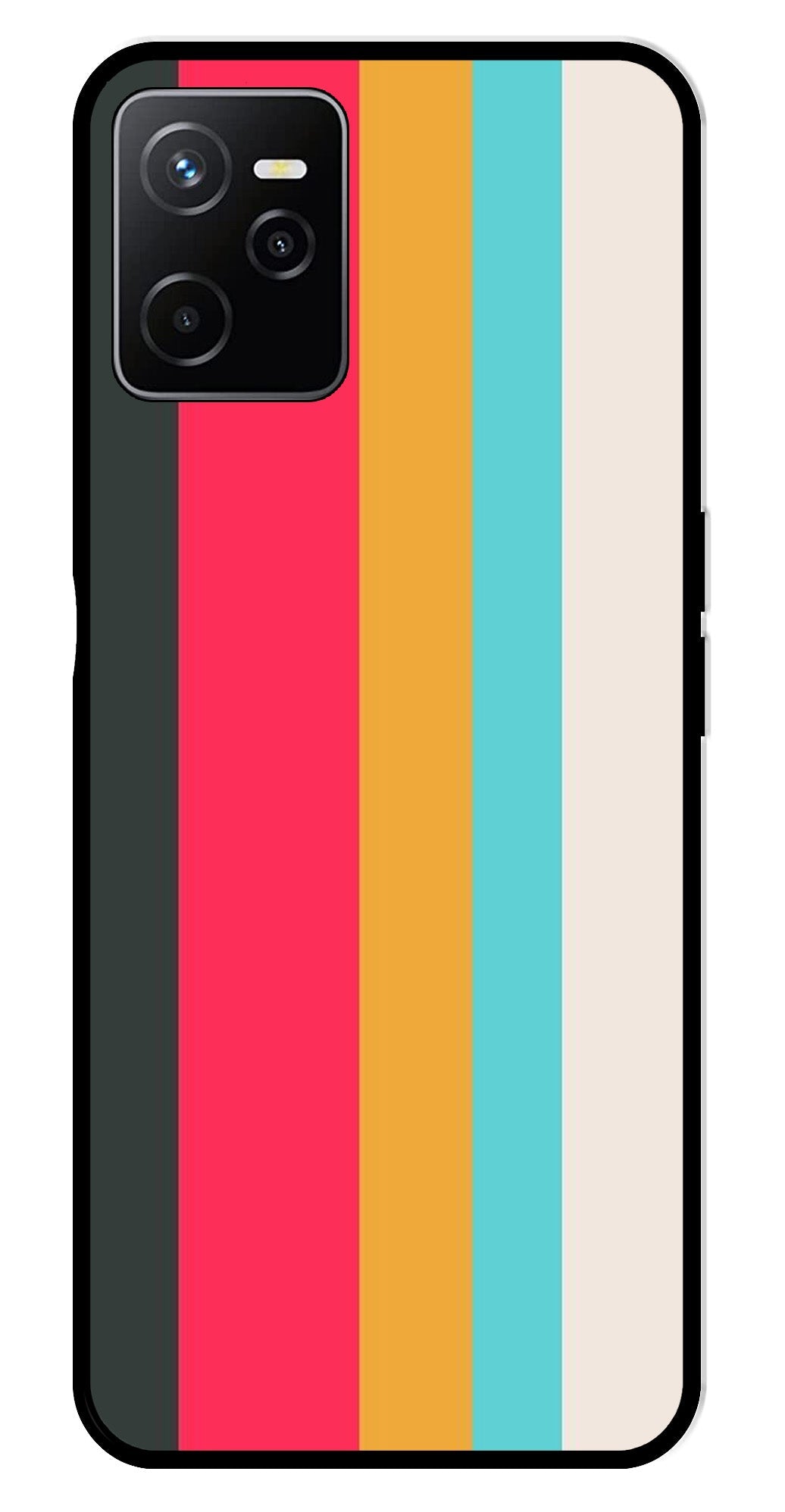 Muted Rainbow Metal Mobile Case for Realme Narzo 50A Muted Rainbow Metal Mobile Case for Realme Narzo 50A (Design No -31)