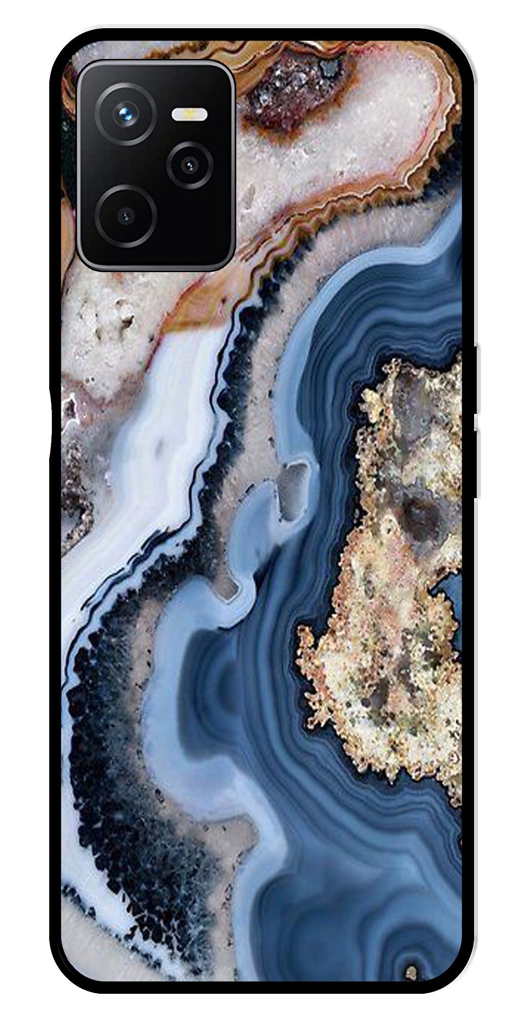 Marble Design Metal Mobile Case for Realme Narzo 50A (Design No -53)