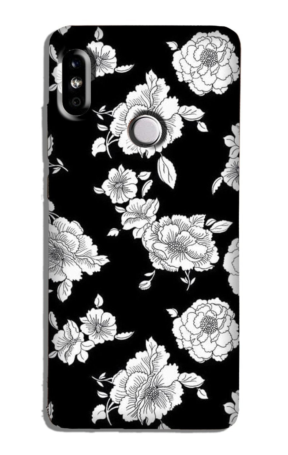 White flowers Black Background Case for Xiaomi Redmi Y3 White flowers Black Background Case for Xiaomi Redmi Y3