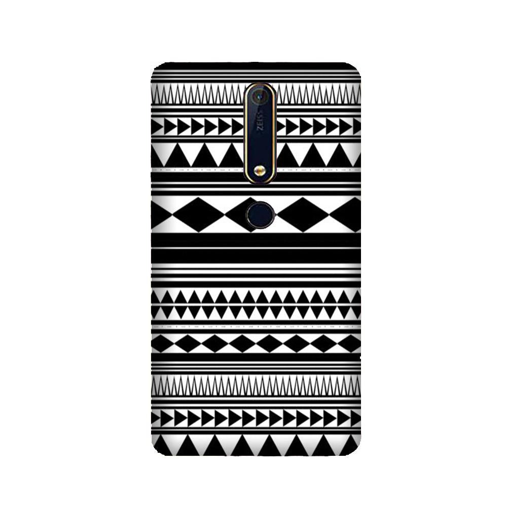 Black white Pattern Mobile Back Case for Nokia 6.1 2018 (Design - 5) Black white Pattern Case for Nokia 6.1 2018