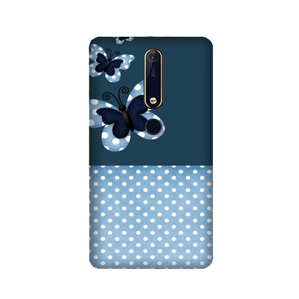 White dots Butterfly Mobile Back Case for Nokia 6.1 2018 (Design - 31) White dots Butterfly Case for Nokia 6.1 2018