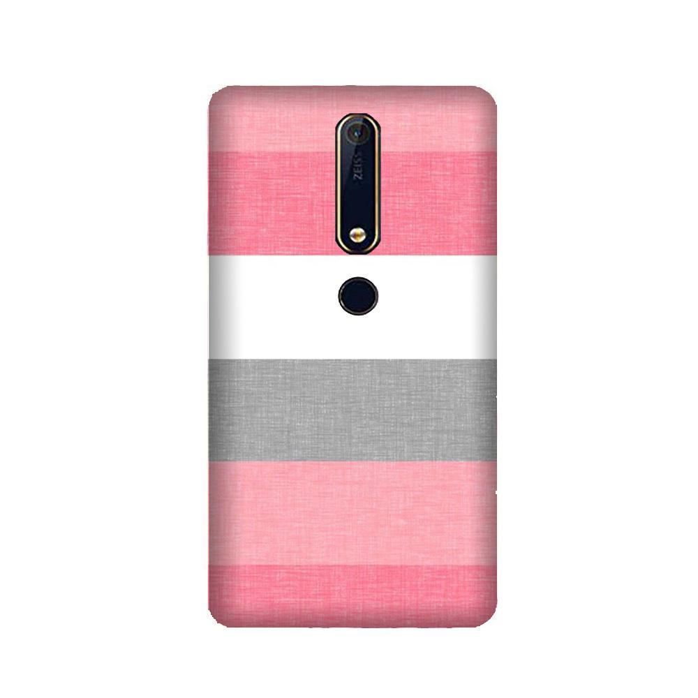 Pink white pattern Mobile Back Case for Nokia 6.1 2018 (Design - 55) Pink white pattern Case for Nokia 6.1 2018