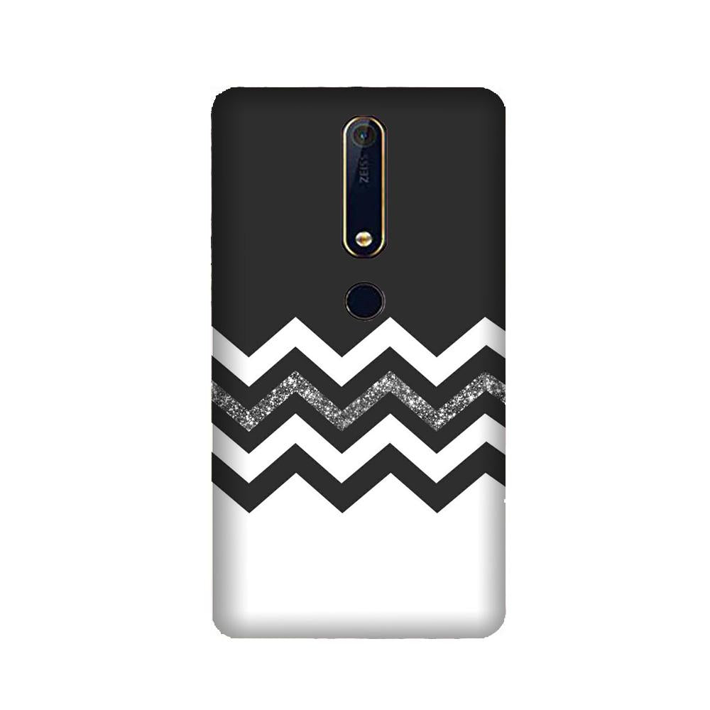 Black white Pattern2Mobile Back Case for Nokia 6.1 2018 (Design - 83) Black white Pattern2Case for Nokia 6.1 2018
