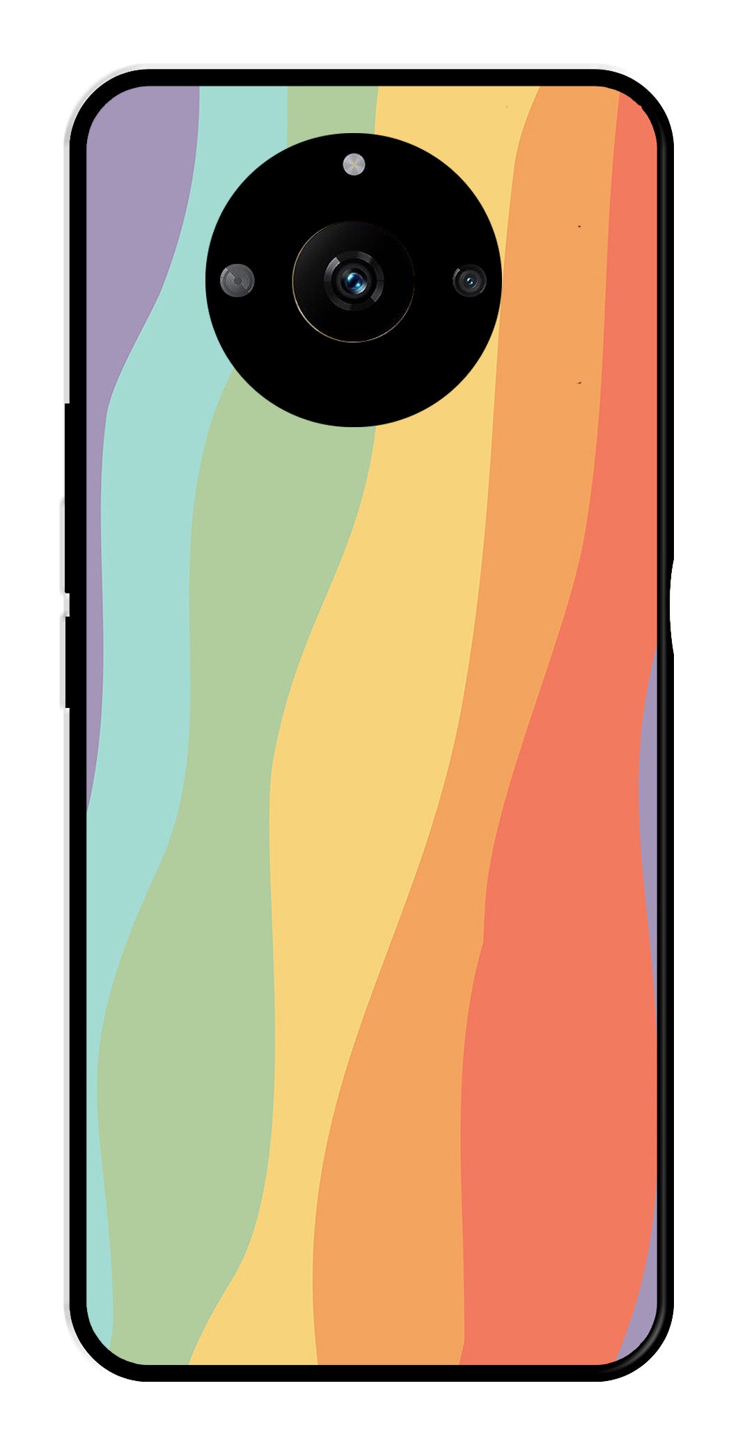 Muted Rainbow Metal Mobile Case for Realme Narzo 60 5G Muted Rainbow Metal Mobile Case for Realme Narzo 60 5G (Design No -02)