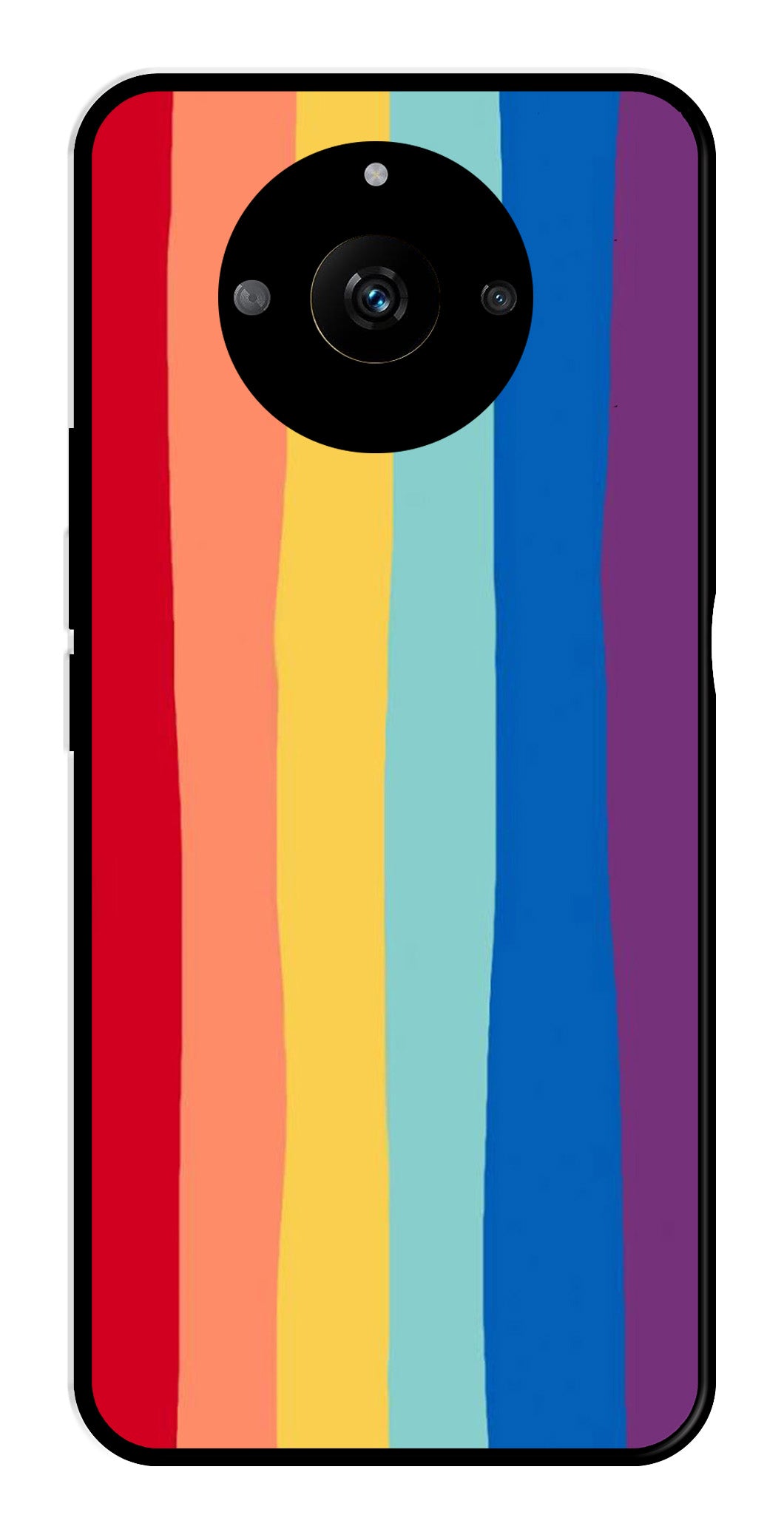 Rainbow MultiColor Metal Mobile Case for Realme Narzo 60 5G Rainbow MultiColor Metal Mobile Case for Realme Narzo 60 5G (Design No -03)