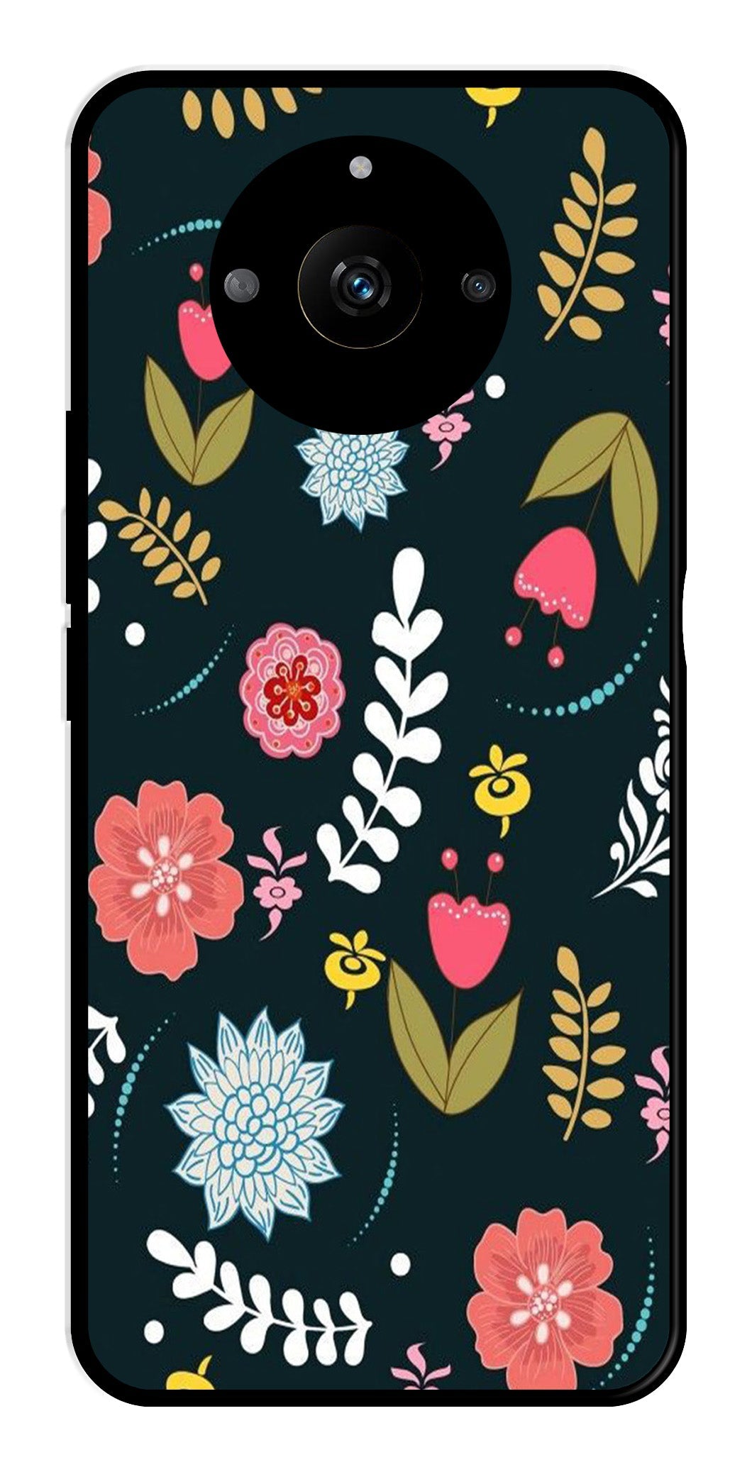 Floral Pattern2 Metal Mobile Case for Realme Narzo 60 5G Floral Pattern2 Metal Mobile Case for Realme Narzo 60 5G (Design No -12)
