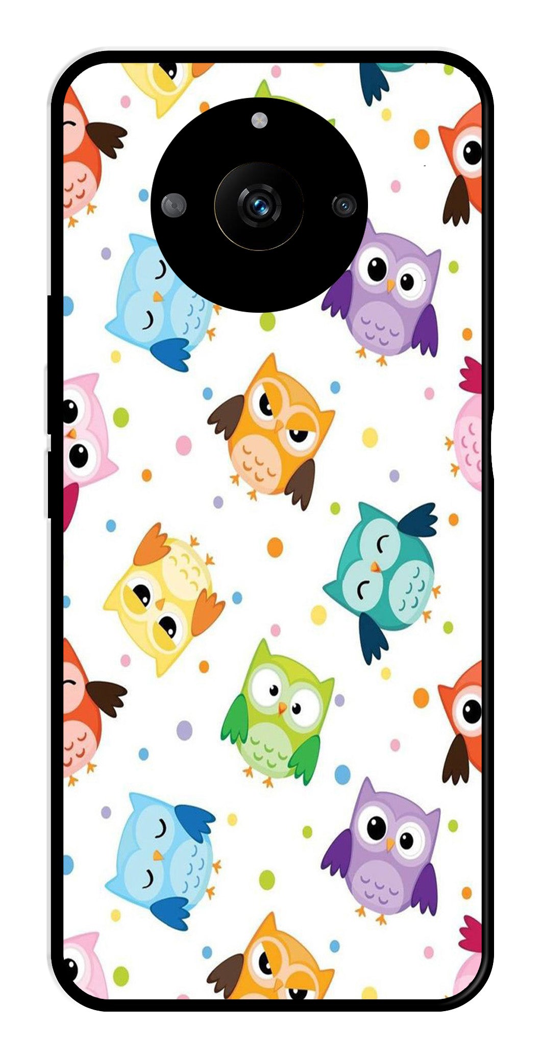 Owls Pattern Metal Mobile Case for Realme Narzo 60 5G Owls Pattern Metal Mobile Case for Realme Narzo 60 5G (Design No -20)