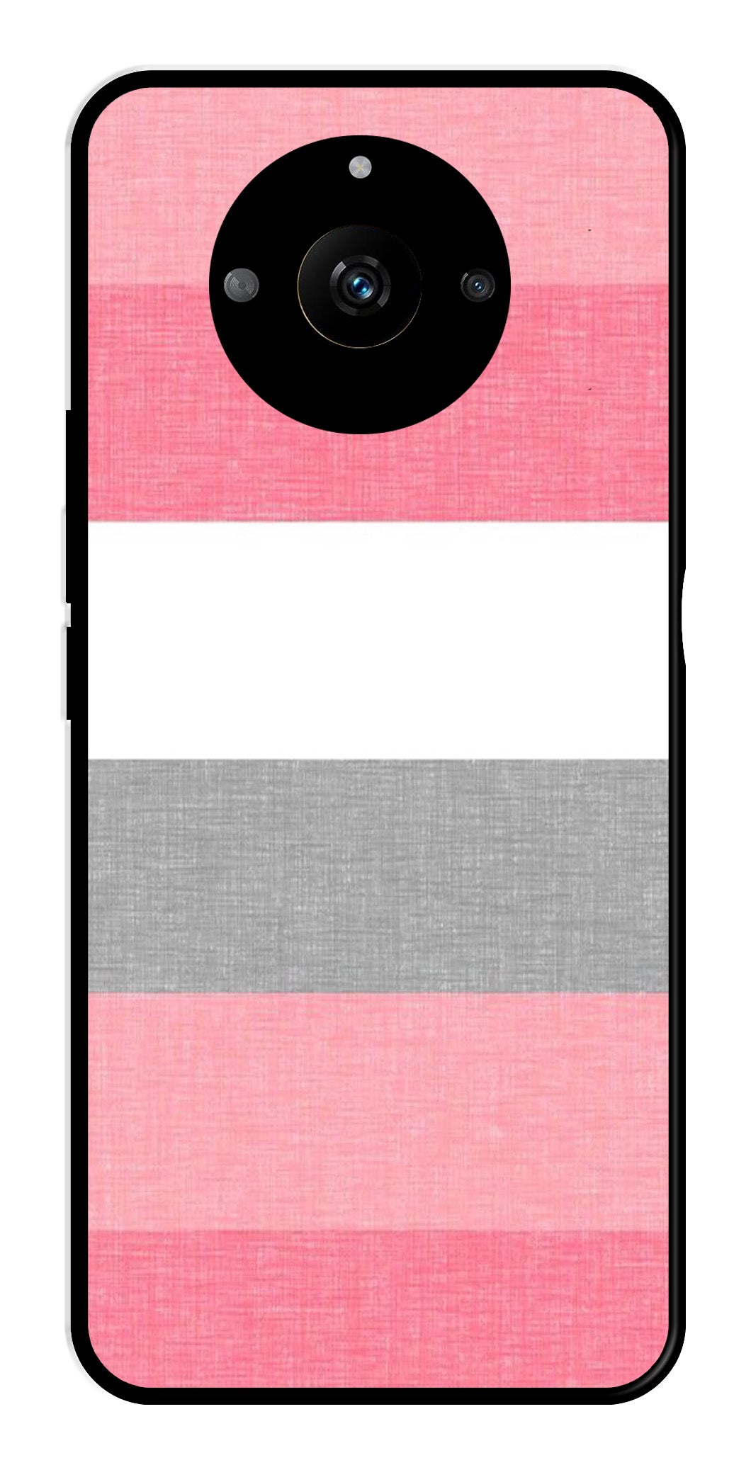 Pink Pattern Metal Mobile Case for Realme Narzo 60 5G Pink Pattern Metal Mobile Case for Realme Narzo 60 5G (Design No -23)