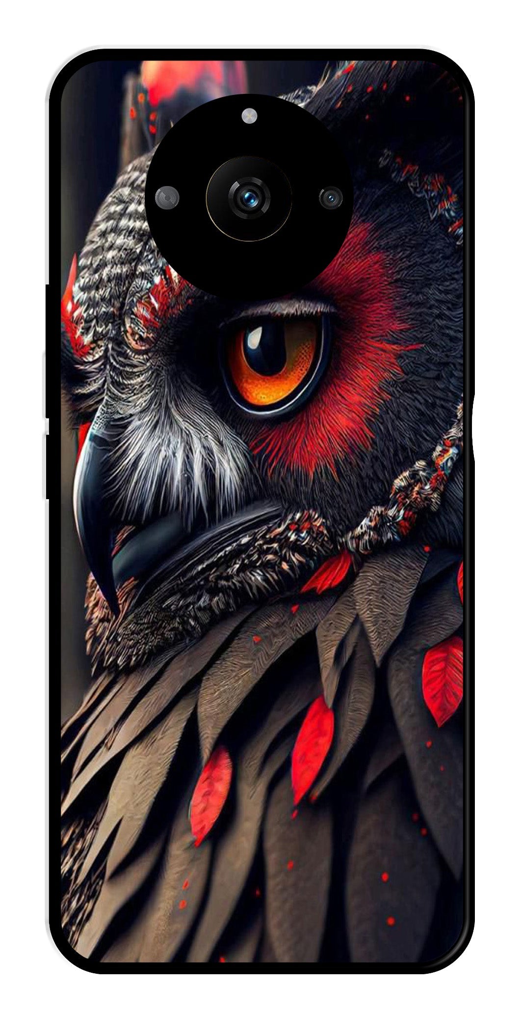 Owl Design Metal Mobile Case for Realme Narzo 60 5G Owl Design Metal Mobile Case for Realme Narzo 60 5G (Design No -26)