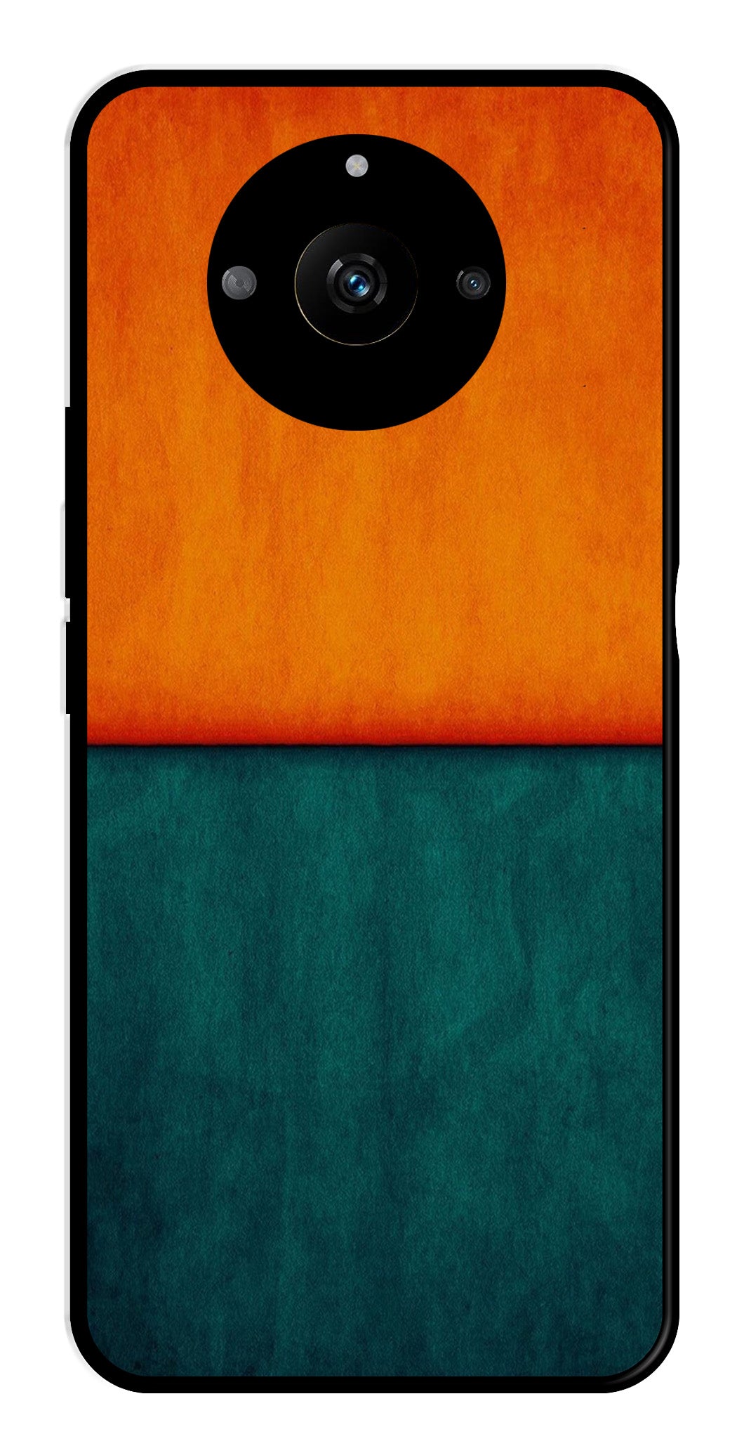 Orange Green Pattern Metal Mobile Case for Realme Narzo 60 5G Orange Green Pattern Metal Mobile Case for Realme Narzo 60 5G (Design No -45)